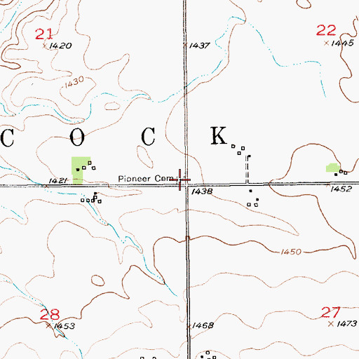 Topographic Map of Pioneer Cemetery, SD