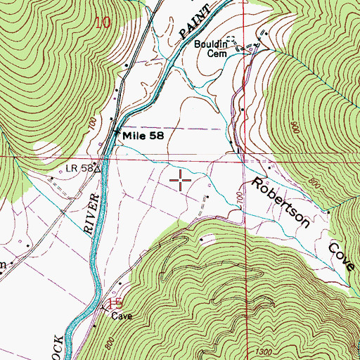 Topographic Map of Robertson Cove, AL