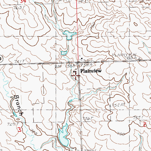 Topographic Map of Plainview, SD