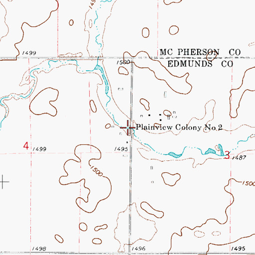 Topographic Map of Plainview Colony Number Two, SD