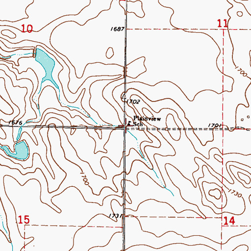 Topographic Map of Plainview School, SD