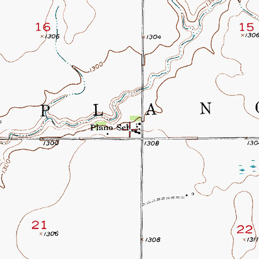 Topographic Map of Plano School, SD