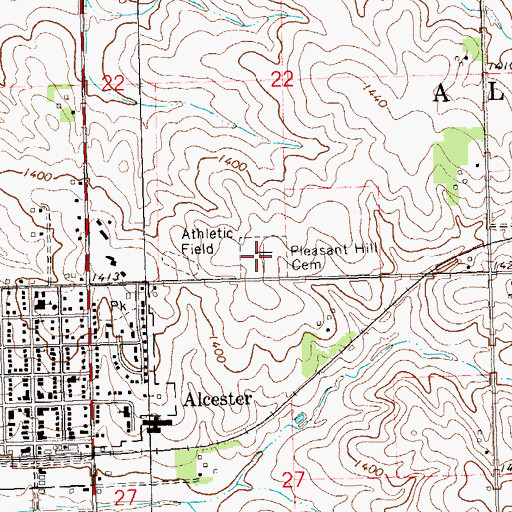 Topographic Map of Pleasant Hill Cemetery, SD