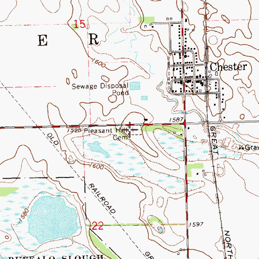 Topographic Map of Pleasant Hill Cemetery, SD