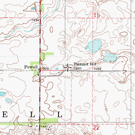 Topographic Map of Pleasant Hill Cemetery, SD
