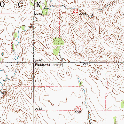 Topographic Map of Pleasant Hill School, SD