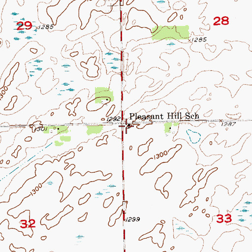 Topographic Map of Pleasant Hill School, SD