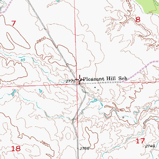 Topographic Map of Pleasant Hill School, SD