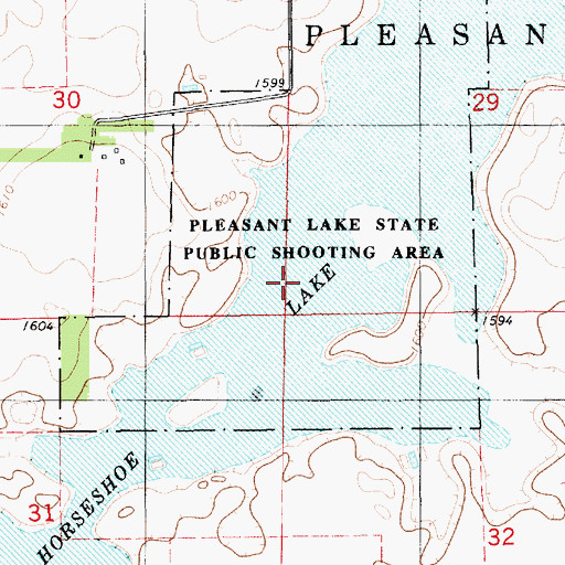 Topographic Map of Pleasant Lake State Public Shooting Area, SD