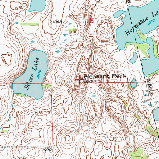 Topographic Map of Pleasant Peak, SD