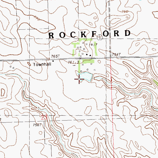 Topographic Map of Pleasant Ridge School, SD