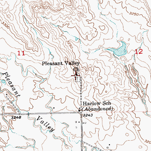 Topographic Map of Pleasant Valley Church, SD