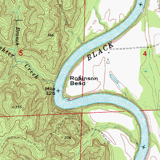 Topographic Map of Robinson Bend, AL