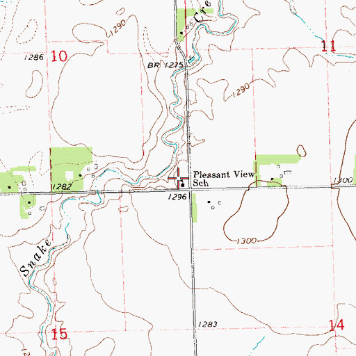 Topographic Map of Pleasant View School, SD