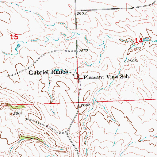 Topographic Map of Pleasant View School, SD
