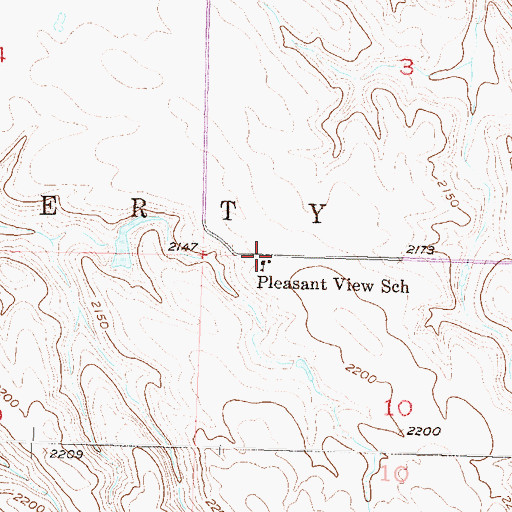 Topographic Map of Pleasant View School, SD