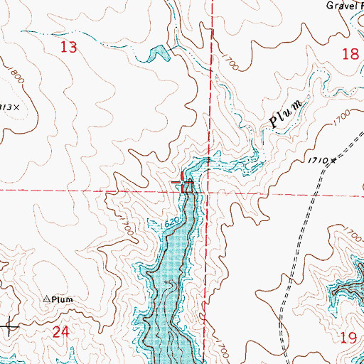 Topographic Map of Plum Creek, SD