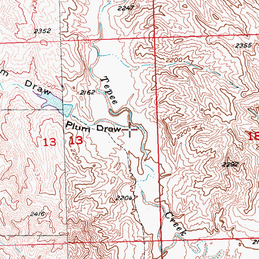 Topographic Map of Plum Draw, SD
