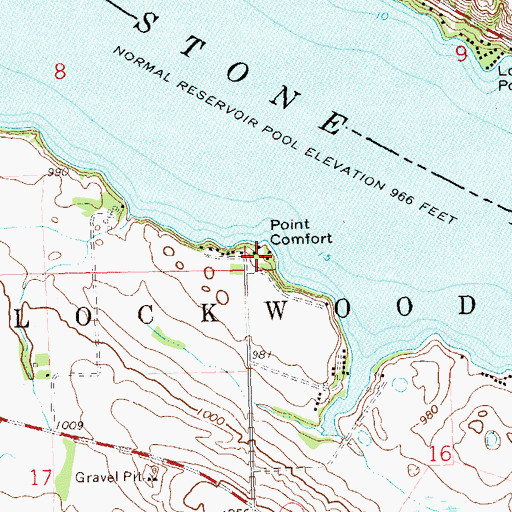 Topographic Map of Point Comfort, SD