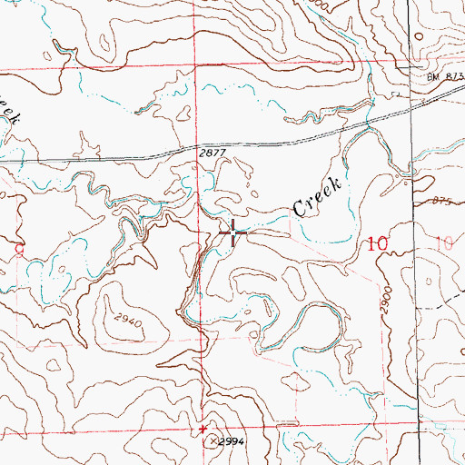 Topographic Map of Point Comfort, SD