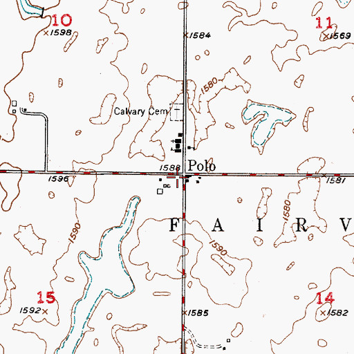 Topographic Map of Polo, SD