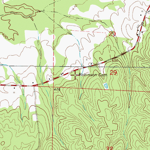 Topographic Map of Robinson Cemetery, AL