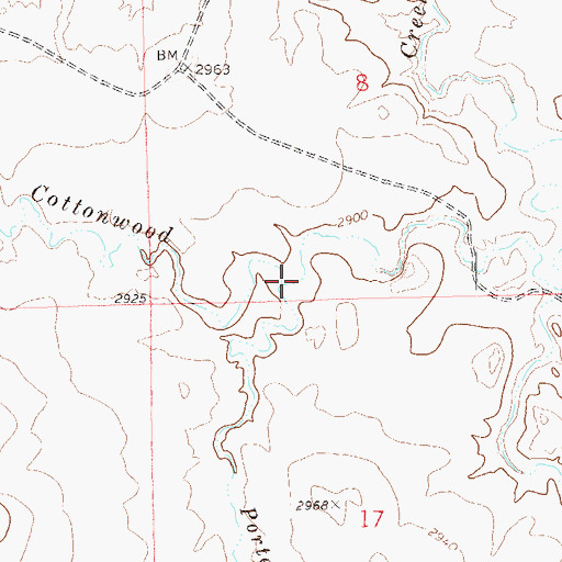 Topographic Map of Porter Creek, SD