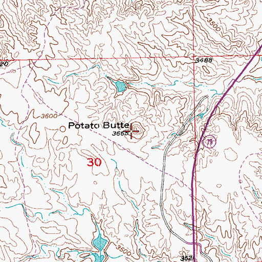 Topographic Map of Potato Butte, SD