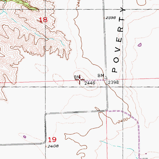 Topographic Map of Poverty Point, SD
