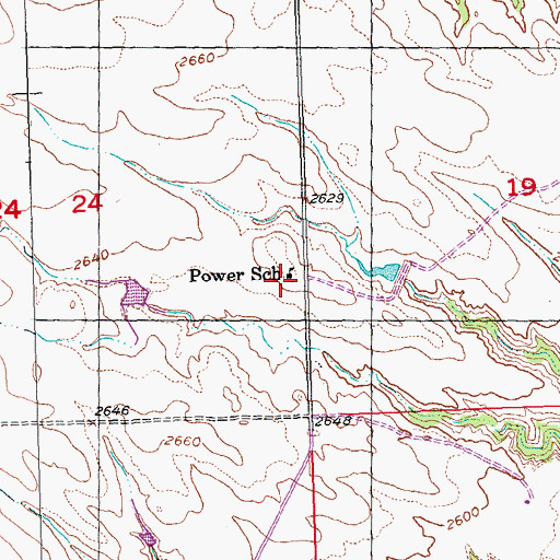 Topographic Map of Power School, SD