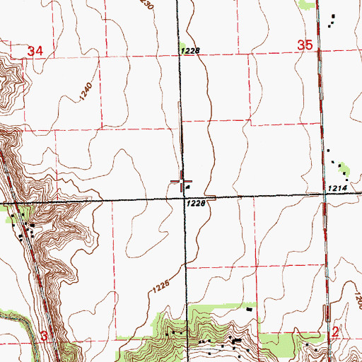 Topographic Map of Prairie Bell School, SD
