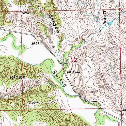 Topographic Map of Prairie Chicken Draw, SD