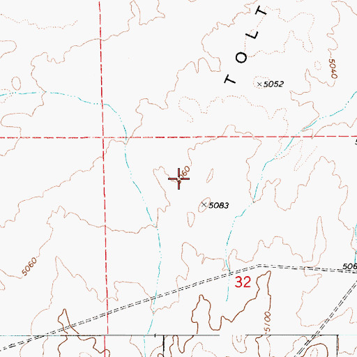 Topographic Map of Toltec Divide, AZ