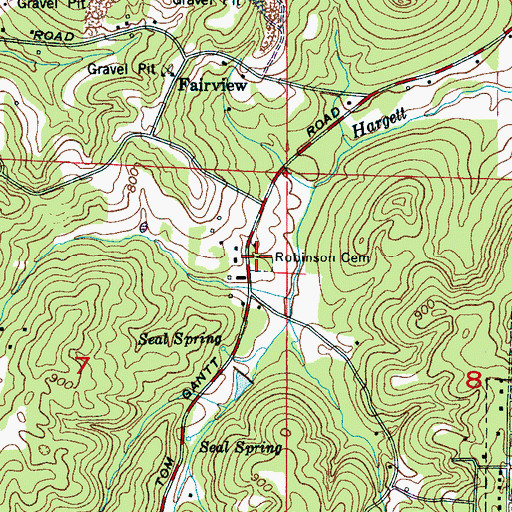 Topographic Map of Robinson Cemetery, AL