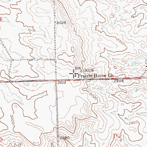 Topographic Map of Prairie Home Church, SD