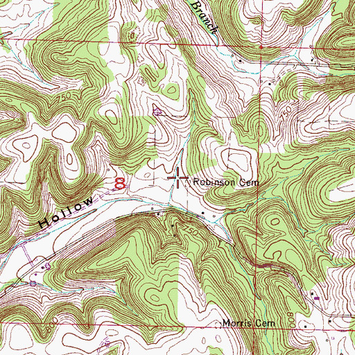 Topographic Map of Robinson Cemetery, AL
