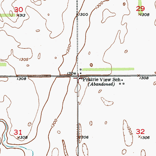 Topographic Map of Prairie View School, SD