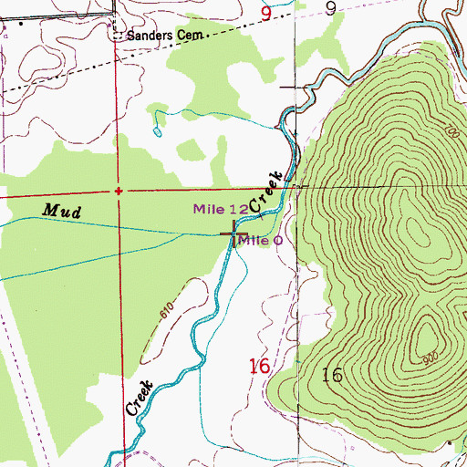 Topographic Map of Robinson Creek, AL