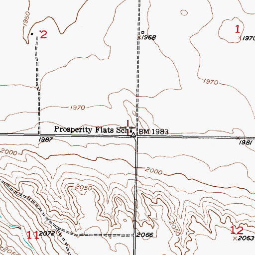Topographic Map of Prosperity Flats School, SD