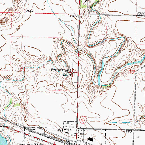 Topographic Map of Protestant Cemetery, SD