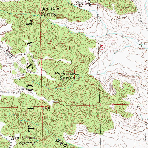 Topographic Map of Puckeroo Spring, SD