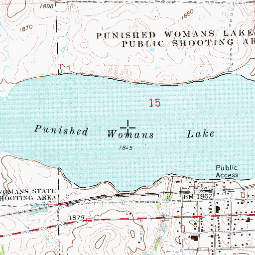 Topographic Map of Punished Womans Lake, SD
