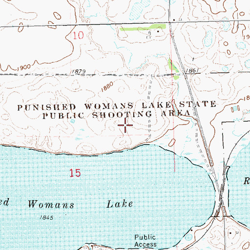Topographic Map of Punished Womans Lake State Public Shooting Area, SD