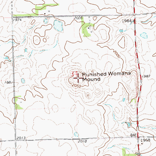 Topographic Map of Punished Womans Mound, SD