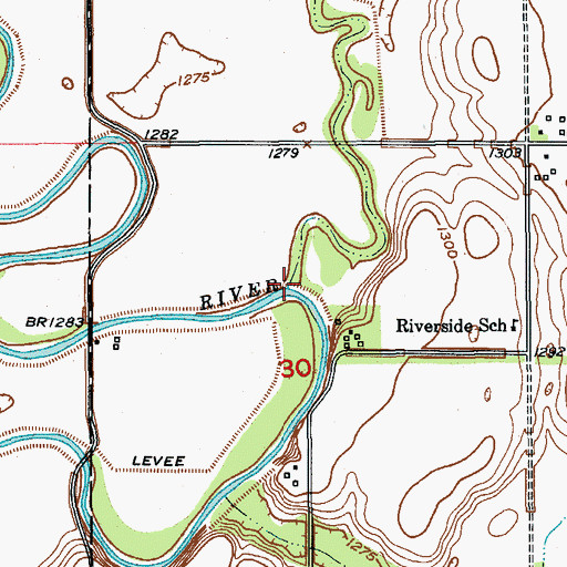 Topographic Map of Putney Slough, SD