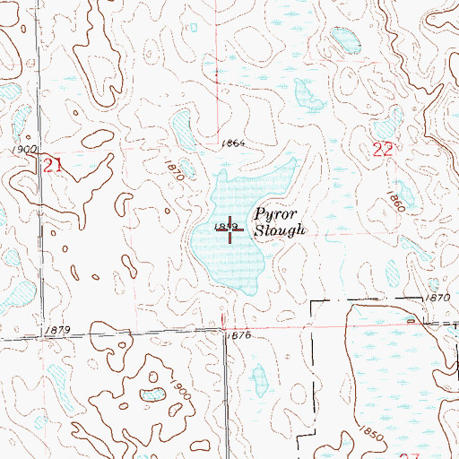 Topographic Map of Pyror Slough, SD