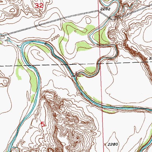 Topographic Map of Rabbit Creek, SD