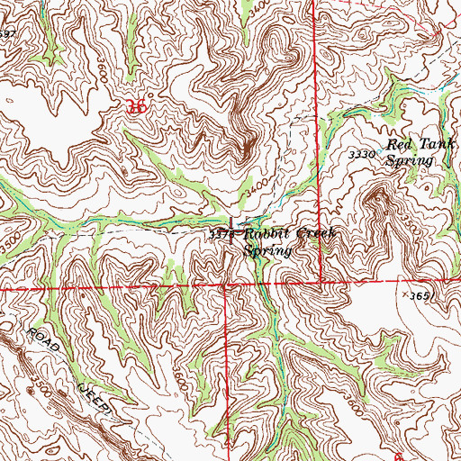Topographic Map of Rabbit Creek Spring, SD