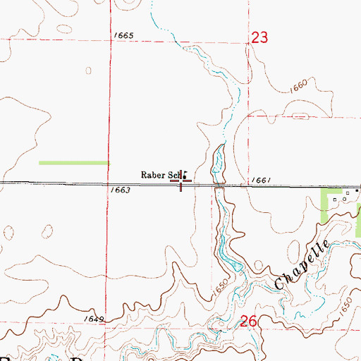 Topographic Map of Raber School, SD