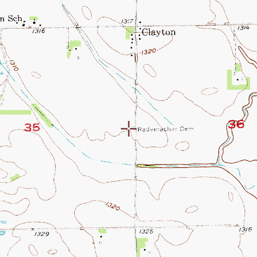 Topographic Map of Rademacher Cemetery, SD